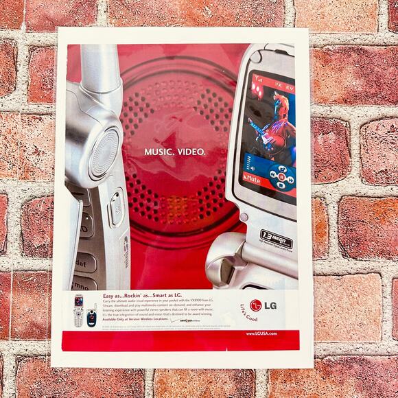 2005 LG Flip Phone Ad Y2K Cell Tech Life’s Good Original Vintage Print Ephemera - Picture 1 of 6